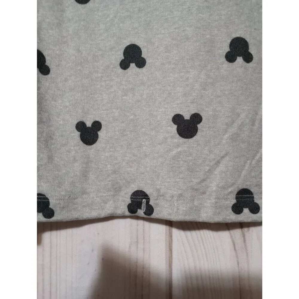Disney Shirt Ladies Large Mickey Mouse Lounge Soft Light Weight Gray‎ Black - Picture 6 of 6